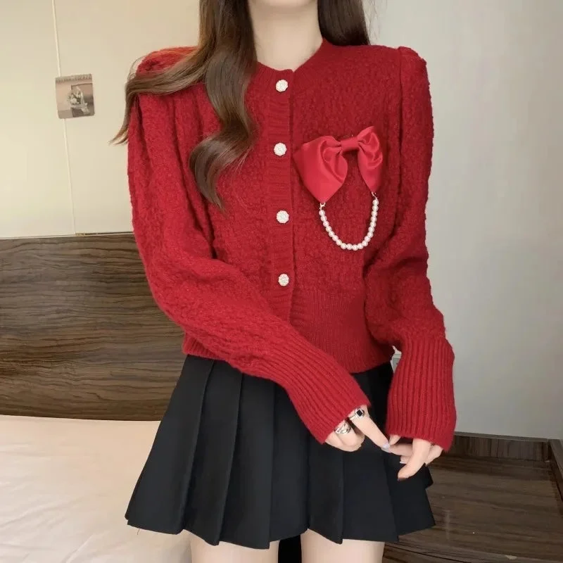 Weekend Savings Spectacle Elysia's Elegant Bow Cardigan