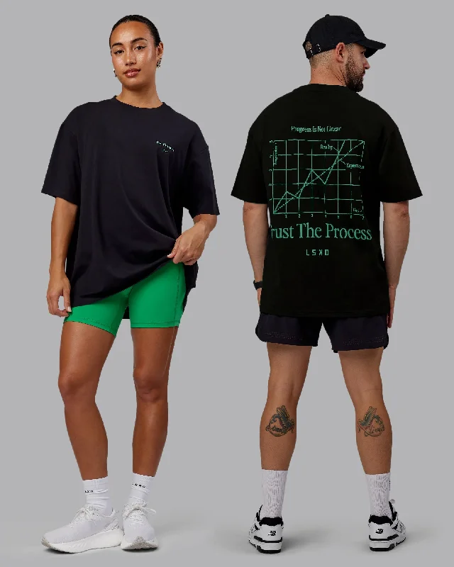 Weekend Steals Await Unisex Trust The Process 2.0 FLXCotton Tee Oversize - Black-Impact Green