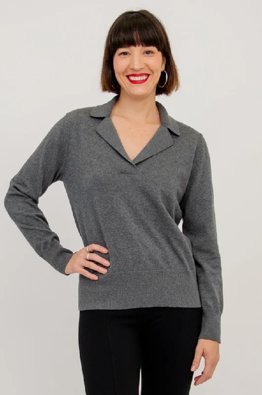 Closeout Deal Astrid Sweater, Graphite, Cotton