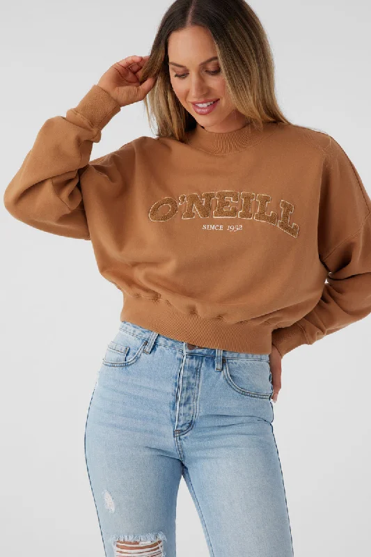 Midnight Madness O'Neill Moment Crop Sweatshirt-Tobacco Brown
