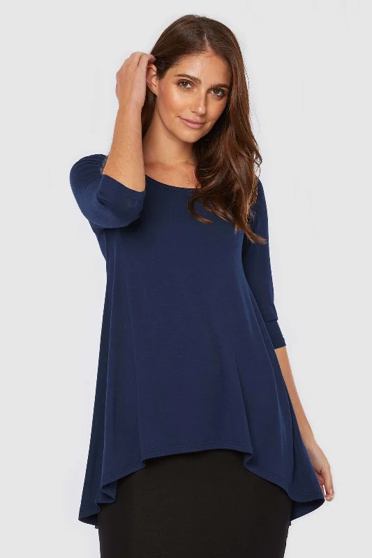Clearance Event Hi Lo Hem Top - Navy