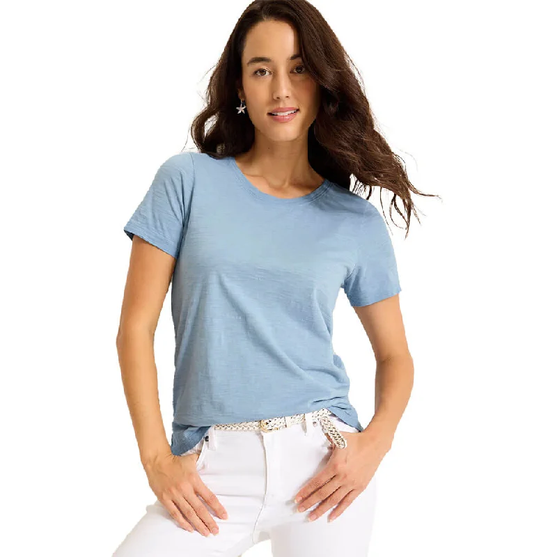 Limited Availability Tommy Bahama Women's Indigo Palms Pigment Dyed T-Shirt - Canyon Sky