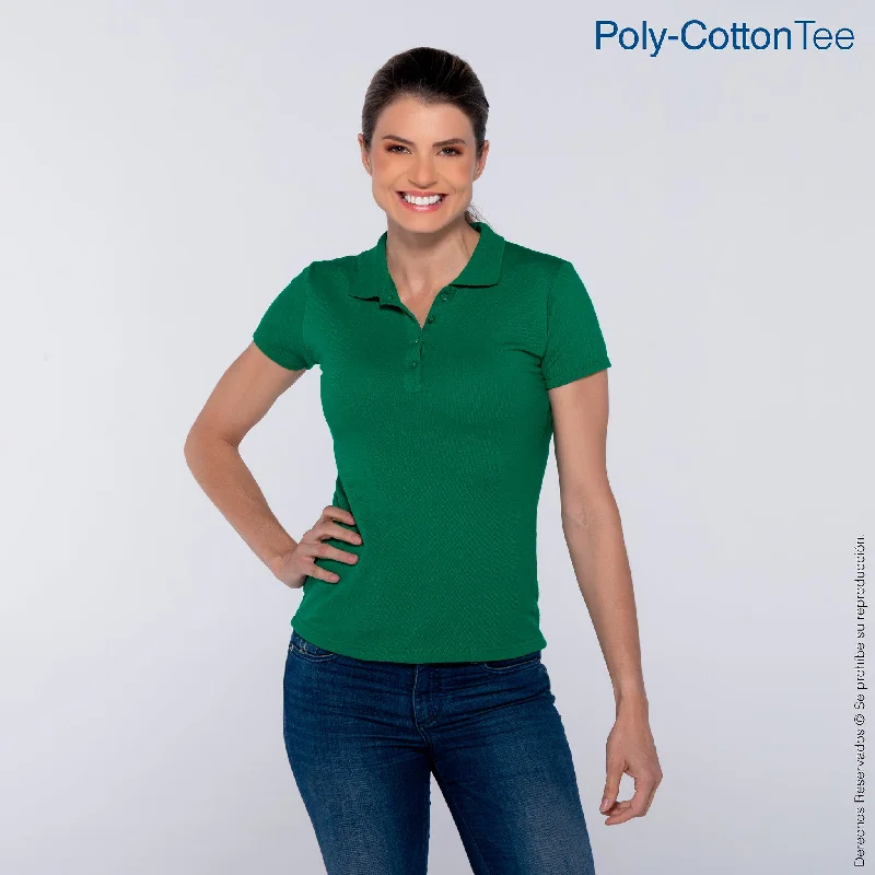Weekend Bargains to Celebrate Playera Tipo Polo Piqué con Silueta para Dama · 50% Algodón 50% Poliéster · Color Jade