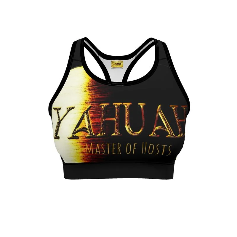 Weekend Deals That Sparkle Yahuah-Master of Hosts 01-03 Designer Sports Bra