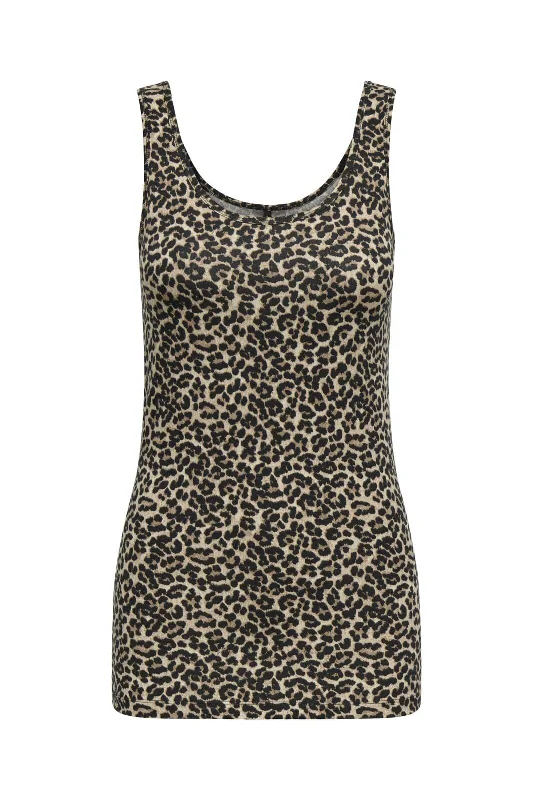 Massive Deal Only - Onllive Love S/L Tank Top - 4695398 Ginger Root Tikkie Leo