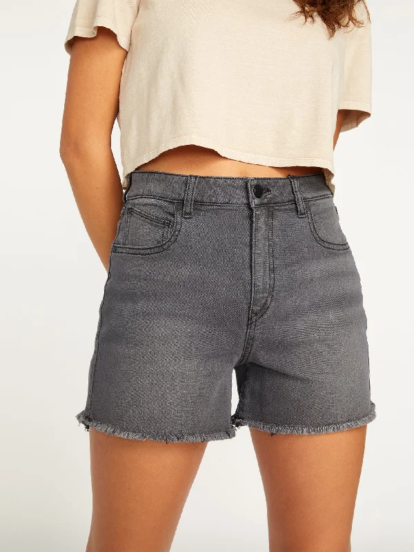 Today’s Deal Stone Step High Rise Shorts - Vintage Black