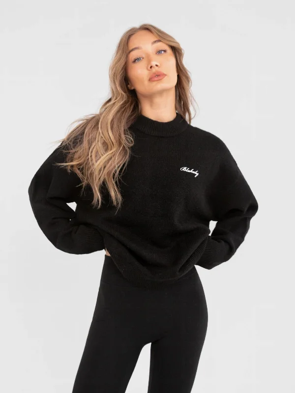 Markdown Madness Oversized Knitted Sweater - Black