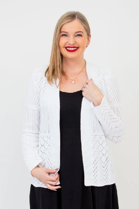 Loyalty Reward Linda Sweater, White, Cotton