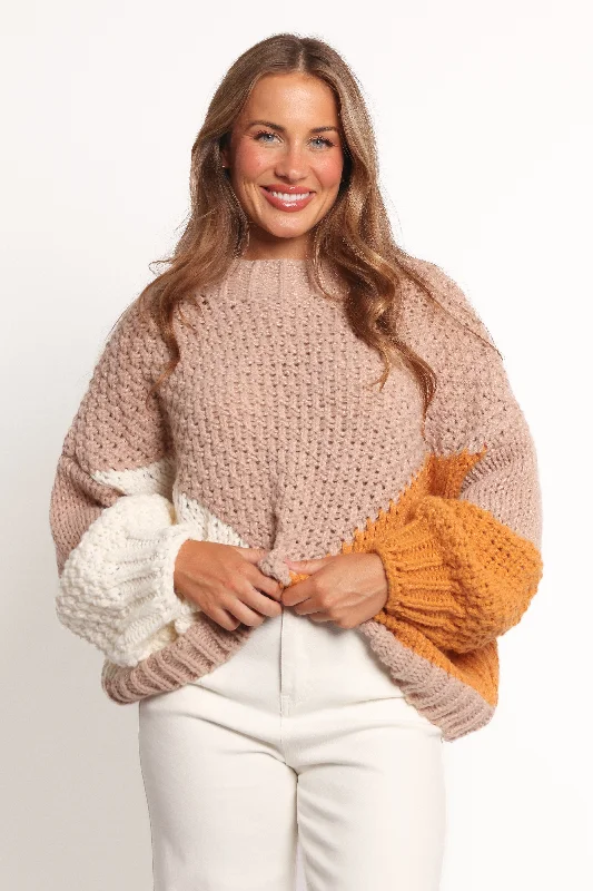 Weekend-Only Price Drops Koda Pattern Knit Sweater - Beige Multi