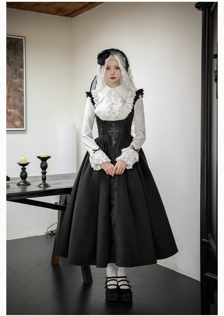 Price Reduction With PUJI~Poem of Dusk~Gothic Lolita Bust-supporting Dress Suit