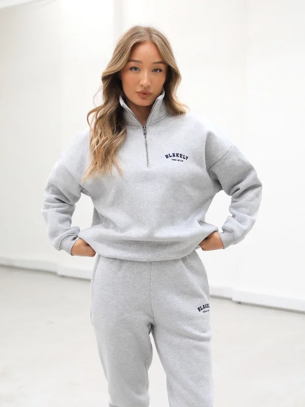 The Best Prices Heritage 1/4 Zip Sweater - Marl Grey