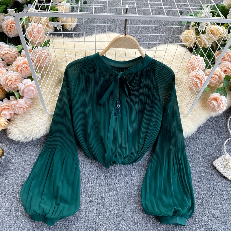 Buy More, Save More Cute chiffon long sleeve tops    S226