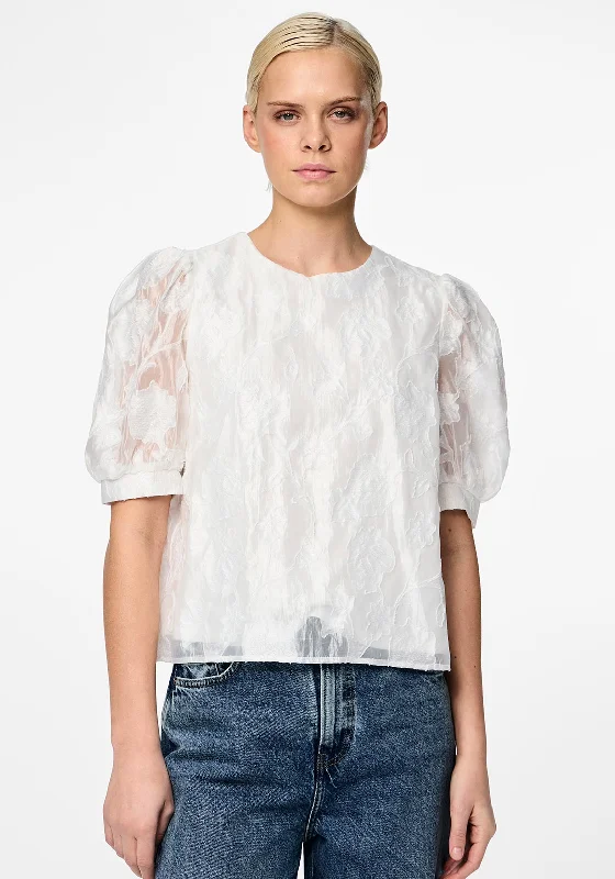 Flash Sale Pieces Nala Jacquard Top, White