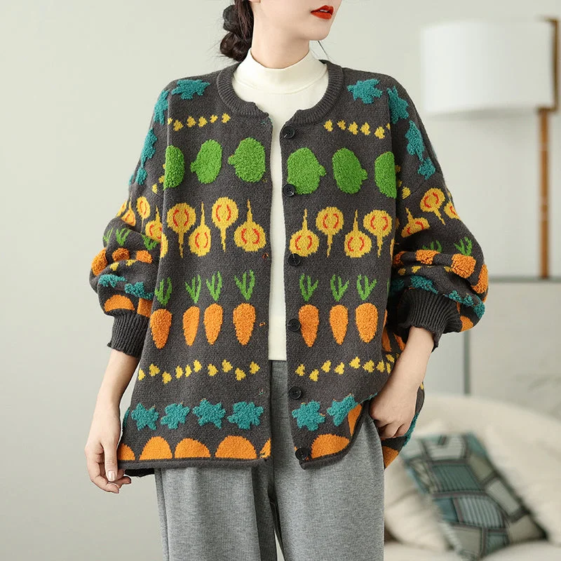 Price Slash Babakud Women Winter Casual Loose Fit Embroidery Knit Oversize Sweater