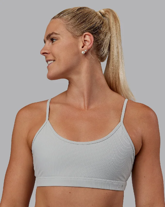 Year-End Sale Tenacity Ribbed Lounge Bra - Light Grey Marl