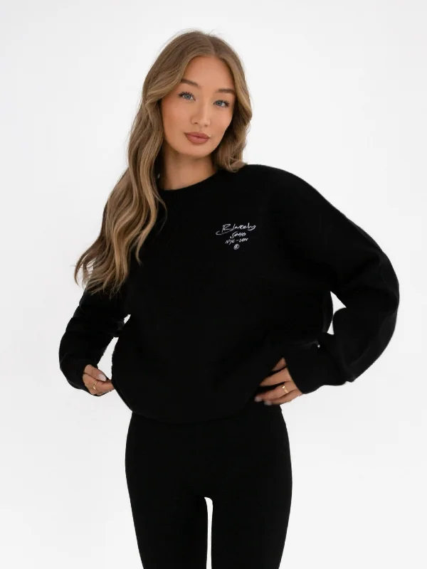 Bargain Bin Soho Script Knitted Jumper - Black