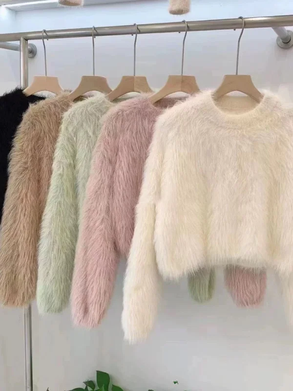Warehouse Sale Harriet Mohair Fur Detailed Soft Sweater