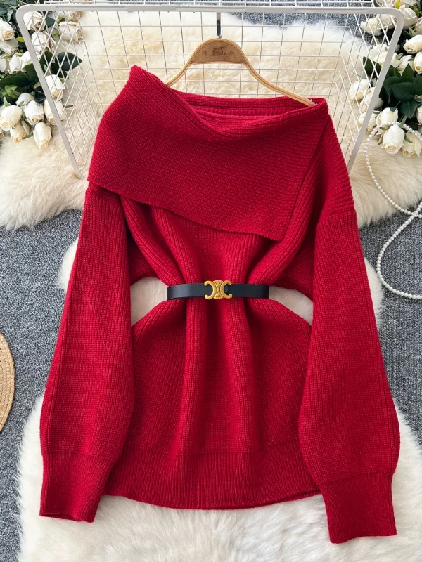 New Arrival Amira Woolen Sweater with Belt