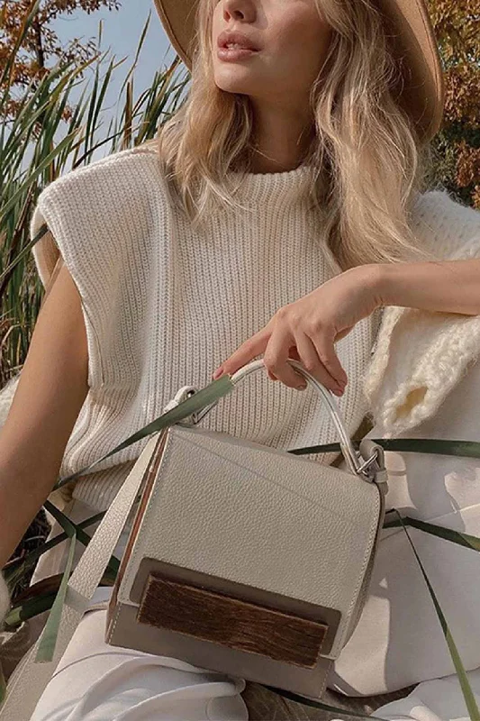 Year-End Sale BerryBetty - Solid Mock Neck Sleeveless Sweater