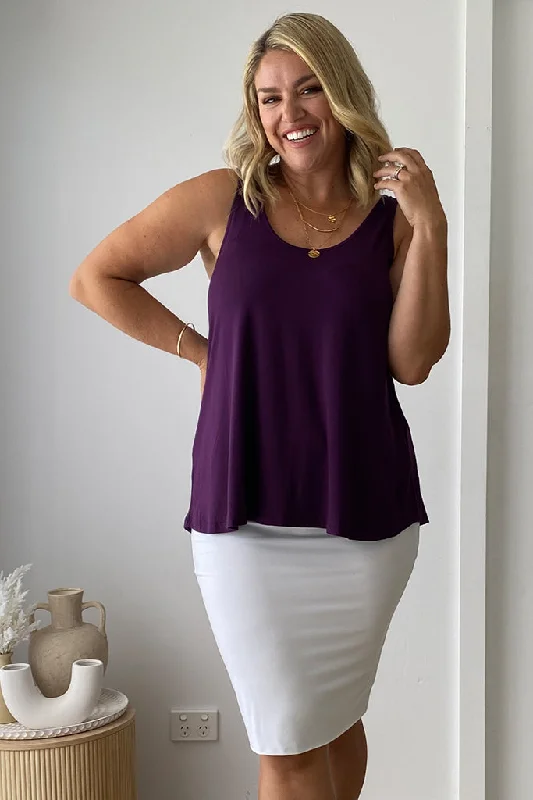 Best Bargains Relaxed Bamboo Singlet - Plum