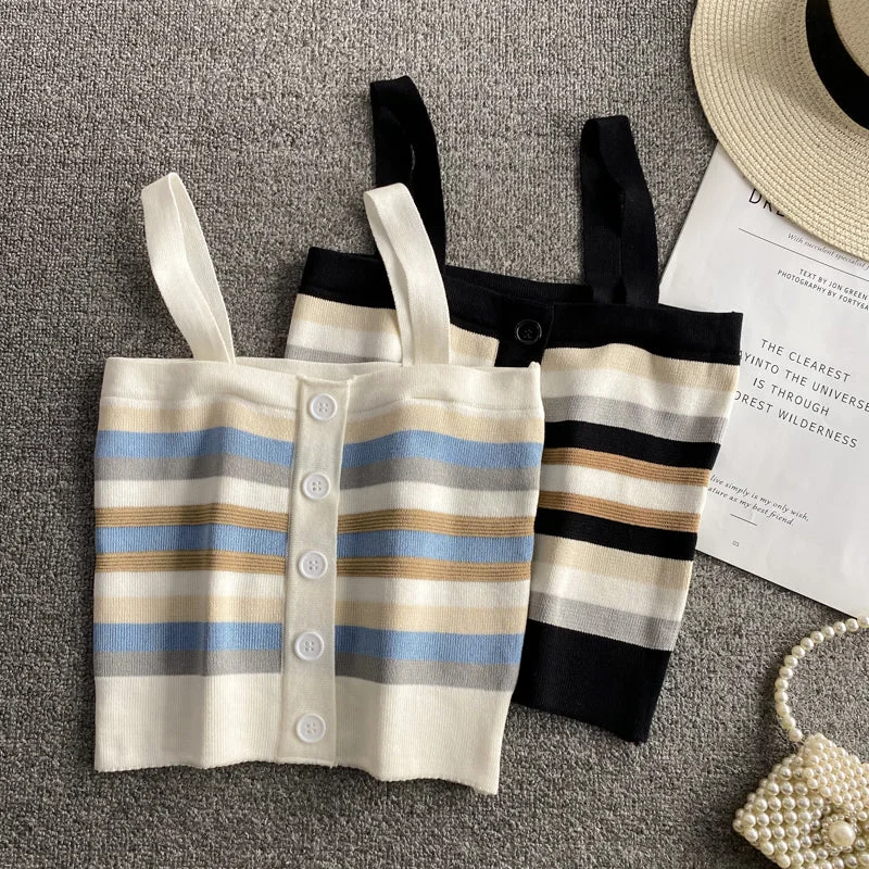 Buy More, Save More Cute striped crop top    S276