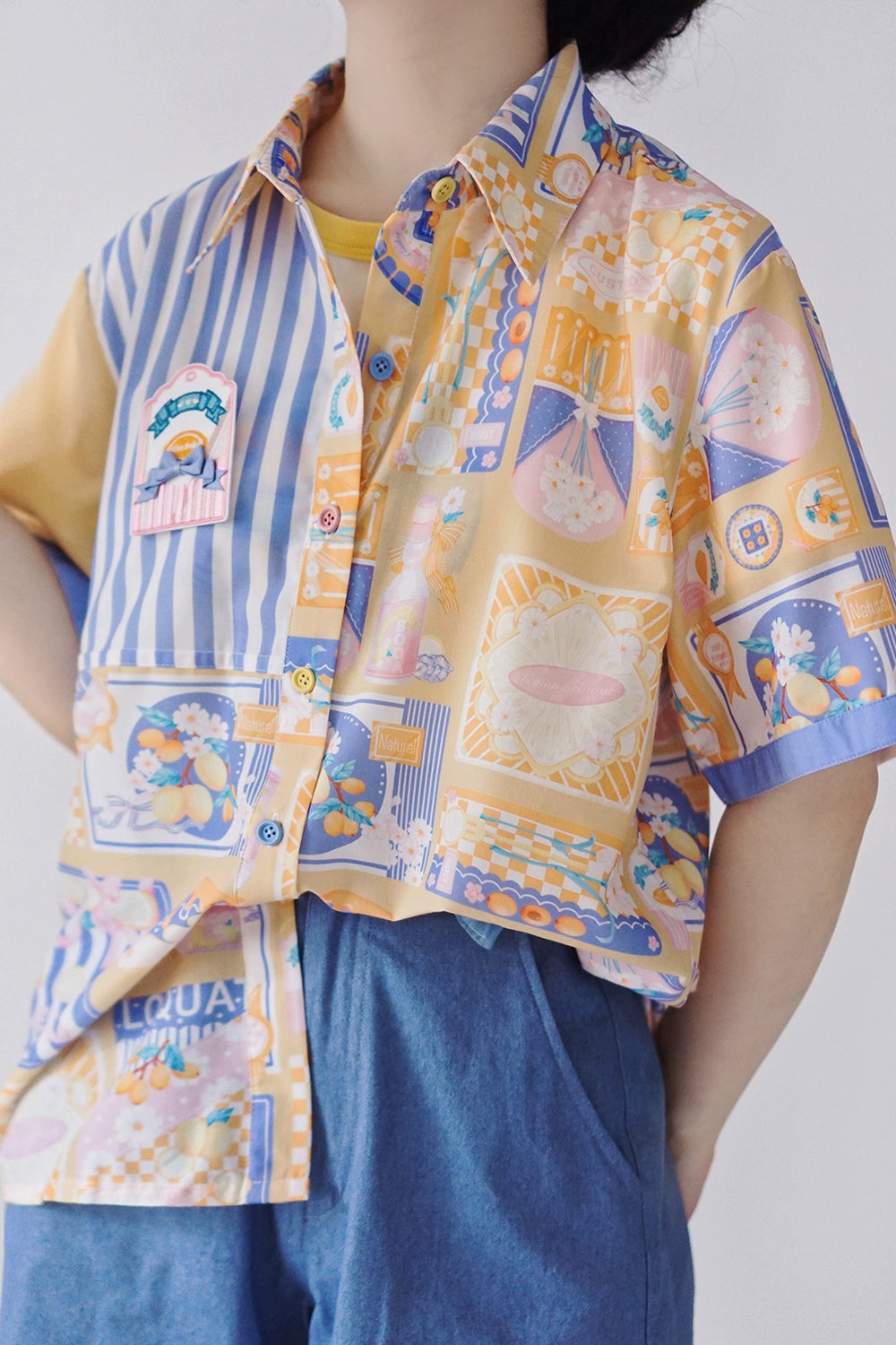 Weekend Bargains to Cherish Miss Point~Daisy Lemon~Daily Lolita Short Sleeve Shirt Customized Weekend Bargains to Cherish Miss Point~Daisy Lemon~Daily Lolita Short Sleeve Shirt Customized