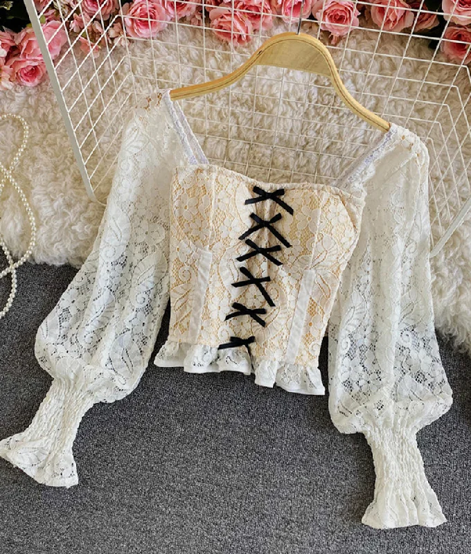 Weekend Bargains Just for You Tops long sleeve lace tops   S23