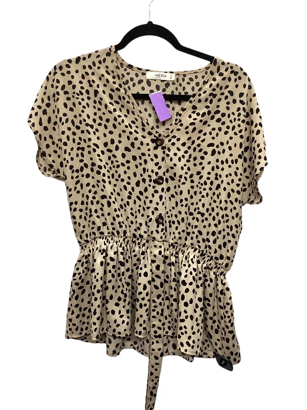 Discount Extravaganza Animal Print Top Short Sleeve Clothes Mentor, Size L