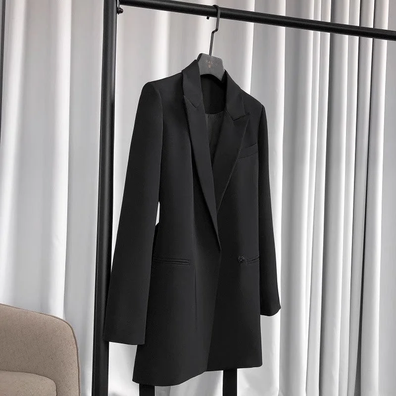 Fantastic Offers 2023 New Style Chic Suit Formal Suit Jacket Women Black    S3471