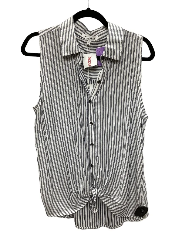 Online Deal Striped Pattern Top Short Sleeve Workshop, Size L