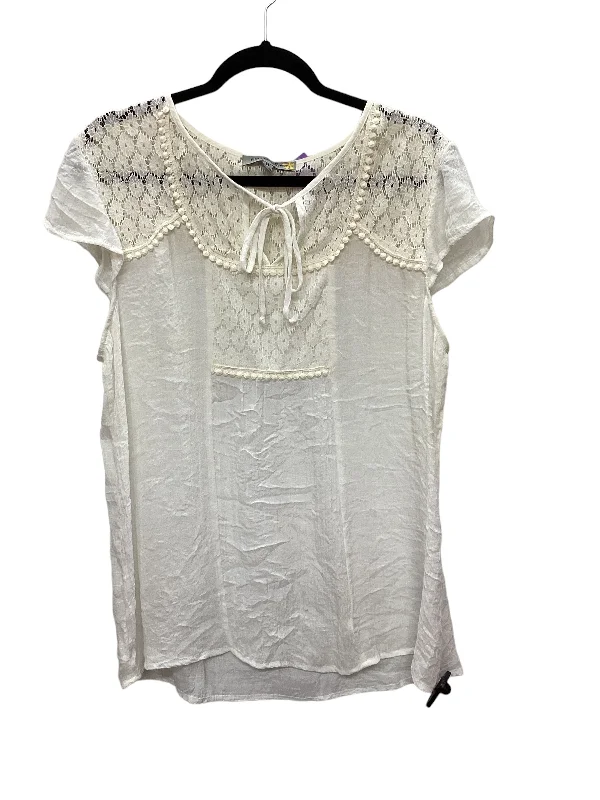 Exclusive Deal Cream Top Short Sleeve Figuero & Flower, Size Xl