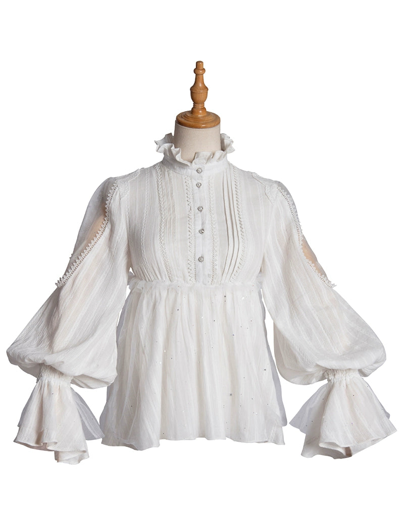 Weekend Offers That Shine (BFM)YingLuoFu~DaIly Lolita Shirt Solid Color Shirt with Long Sleeves Weekend Offers That Shine (BFM)YingLuoFu~DaIly Lolita Shirt Solid Color Shirt with Long Sleeves