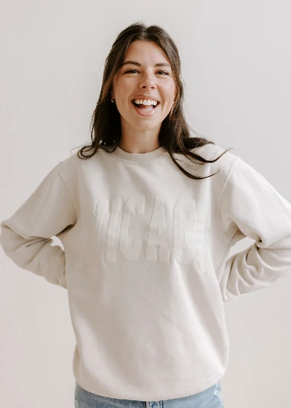 Super Savings Chicago Collegiate Puff Sweatshirt - Ivory