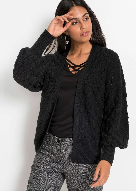 Sale Event Balloon Sleeve Cardigan - Black