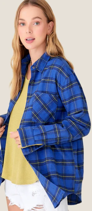 Price Break The Gourd Flannel-Blue