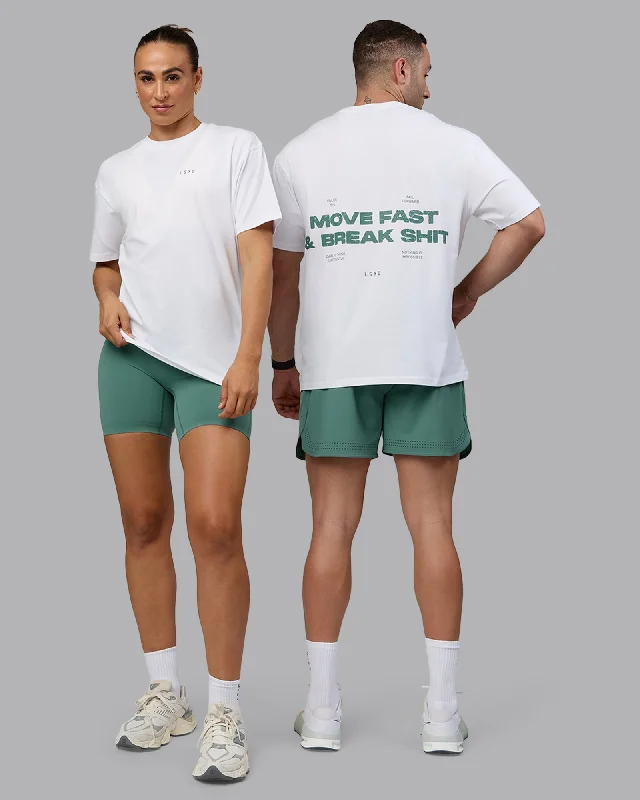 Weekend Shopping Bliss Unisex Move Fast Value Series FLXCotton Tee Oversize - White-Sagebrush