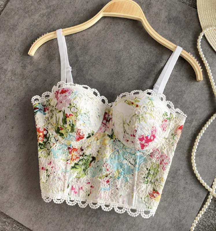 Weekend Wonders Await! Cute floral lace tops tank tops   S116