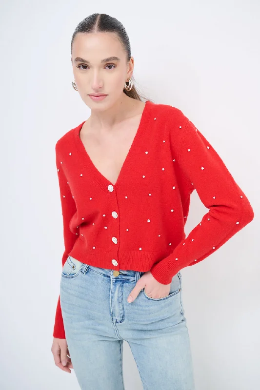 Midnight Madness Pearl button knit cardigan with V-neck wholesale