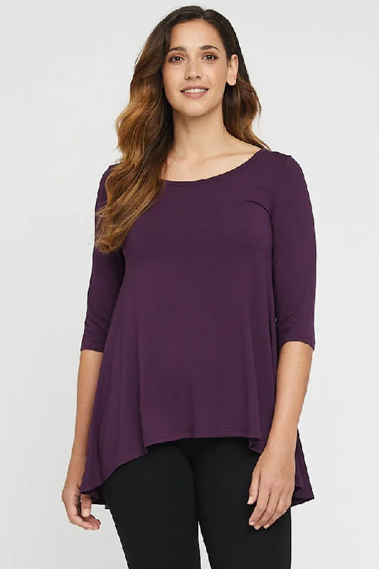 Price Reduction Hi Lo Hem Top - Plum