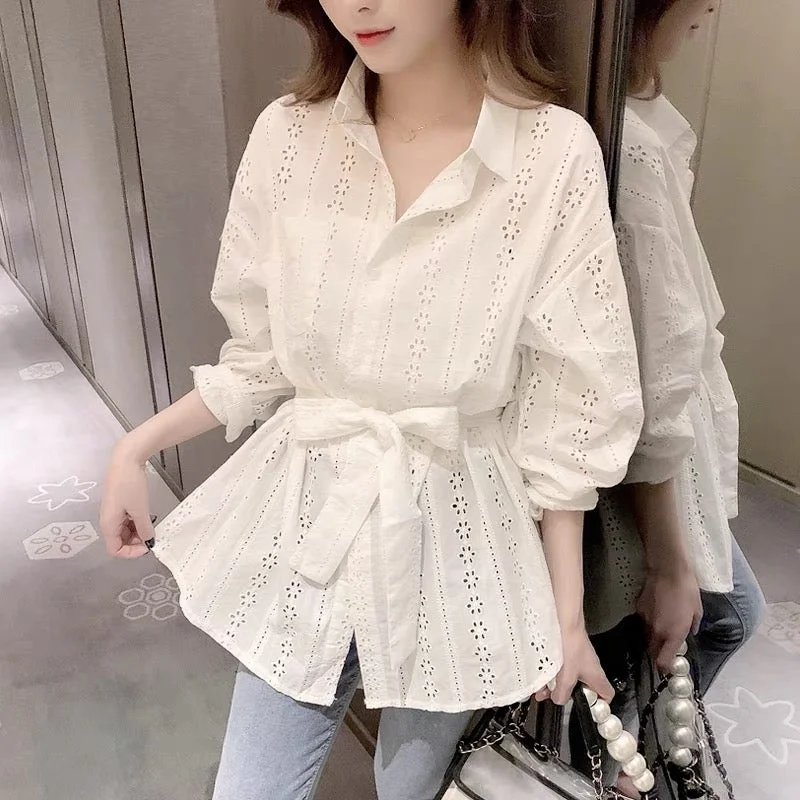 Major Deal Stylish Cutout Tie Waist Long Sleeve Top    S167