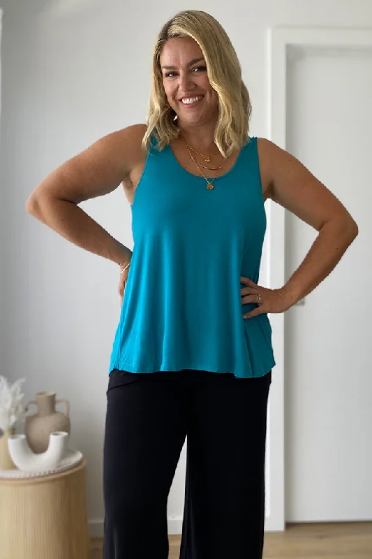 Unmissable Offer Relaxed Bamboo Singlet - Teal