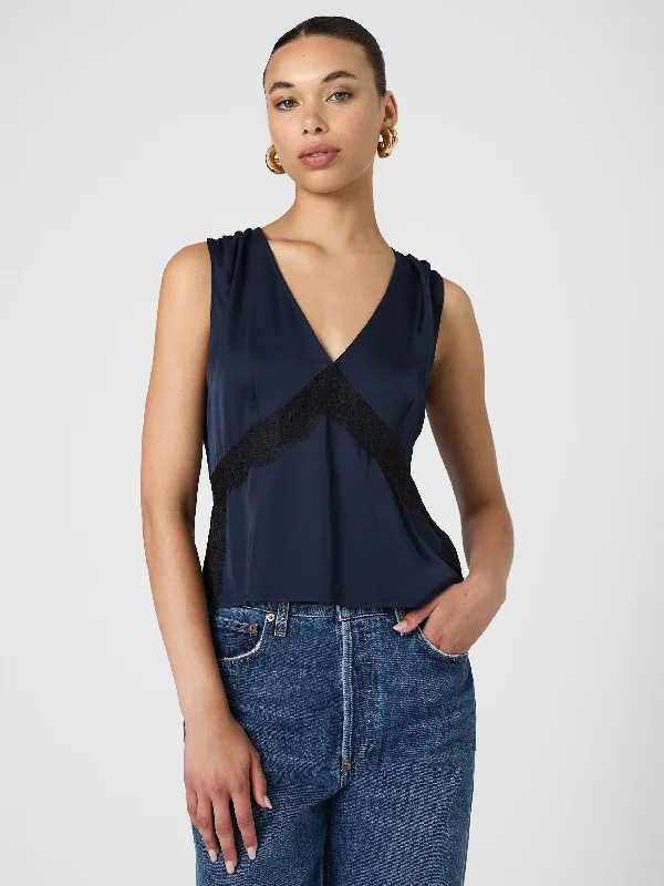 Stock Clearance Ennis Satin Lace Top