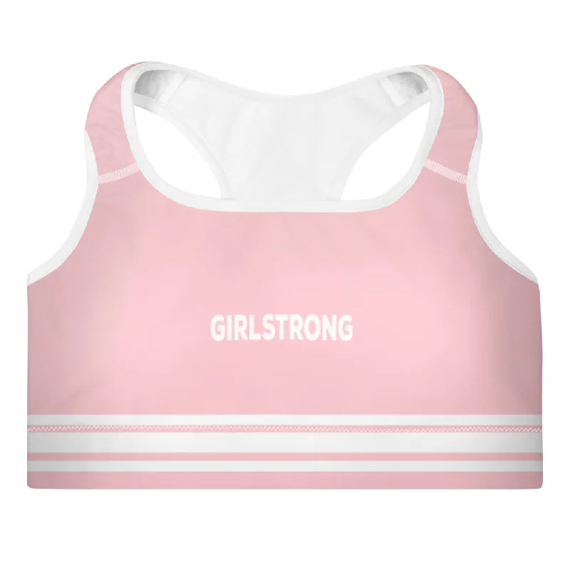 Price Slash ELEVATED ESSENTIALS, THE PERFECT PADDED SPORTS BRA BALLET PINK & WHITE STRIPES