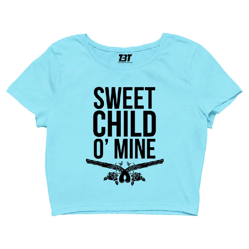 Factory Direct Sale Guns N' Roses Crop Top - Sweet Child O' Mine Typography