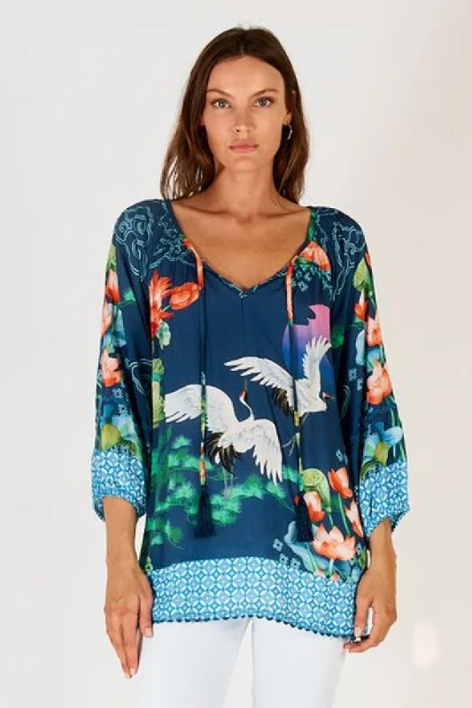 The Best Prices Lula Soul Yoshiko Print Shirt Blue