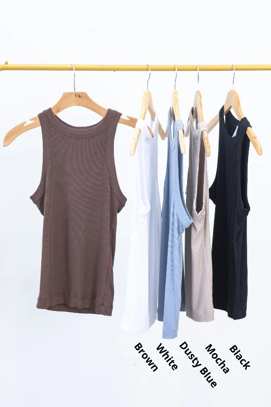 Best Deals Ribbed Halter Knit Tank Top