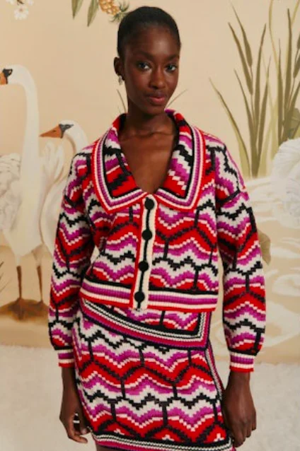 Stock Clearance Ombre Heart Knit Cardigan