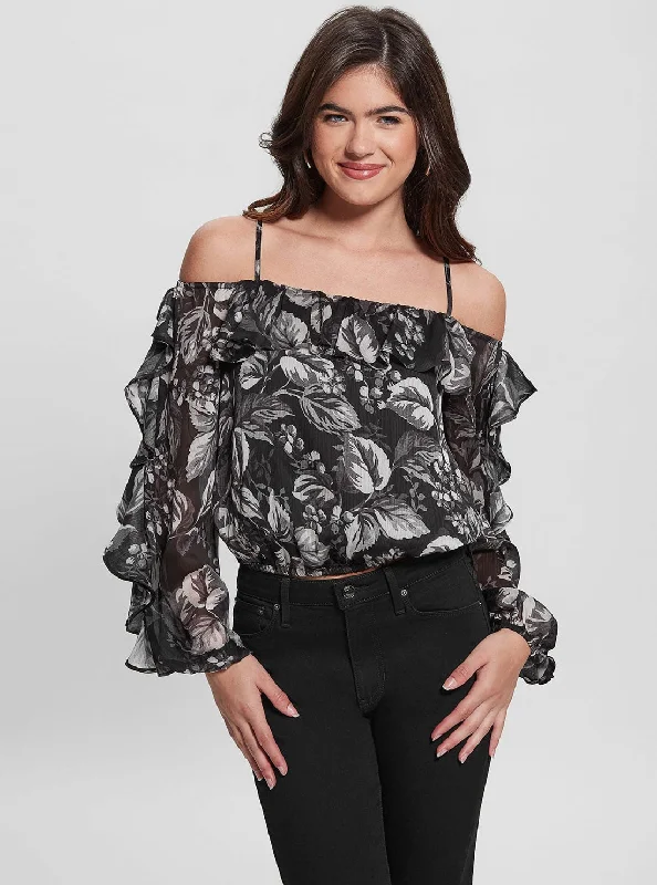 Weekend Specials to Savor Black Floral Iggy Top