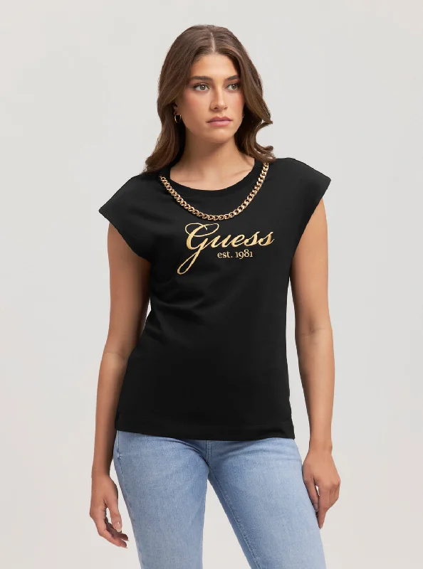 Best Seller Eco Black Crystal Logo T-Shirt