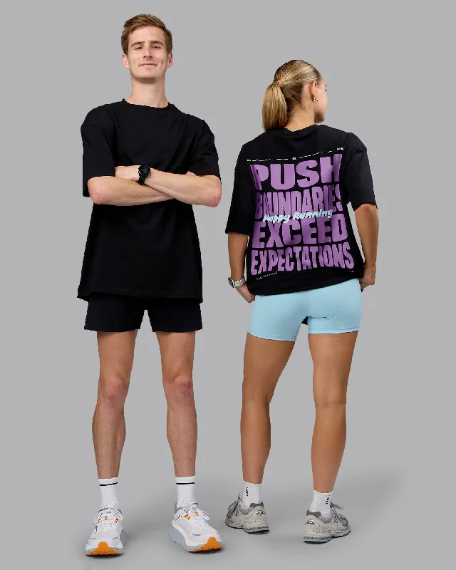 Weekend Discounts to Grab Unisex Push Boundaries FLXCotton Tee Oversize - Black-Purple Swirl